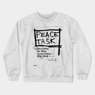 Peace Task Doodle Black Crewneck Sweatshirt